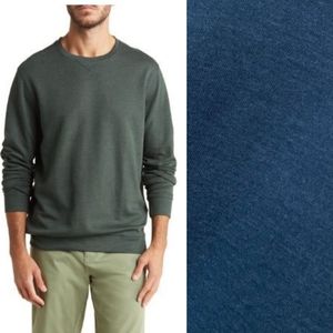 Robert Barakett Teal Nortonville Crewneck Sweater, Medium